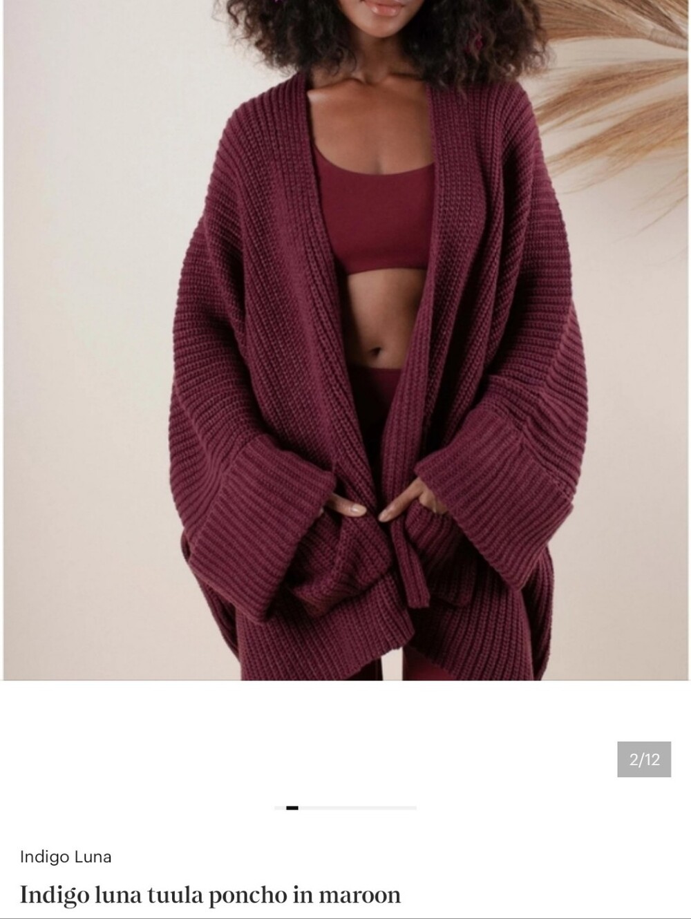 Indigo Luna Tuula Poncho Maroon